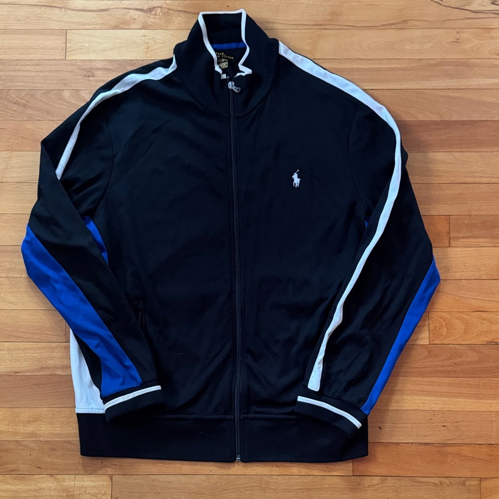Polo by Ralph Lauren Black and Blue Zip Up Sweater